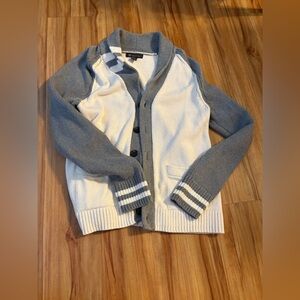 International Concepts Gray and White Cardigan Sweater sz S great condition